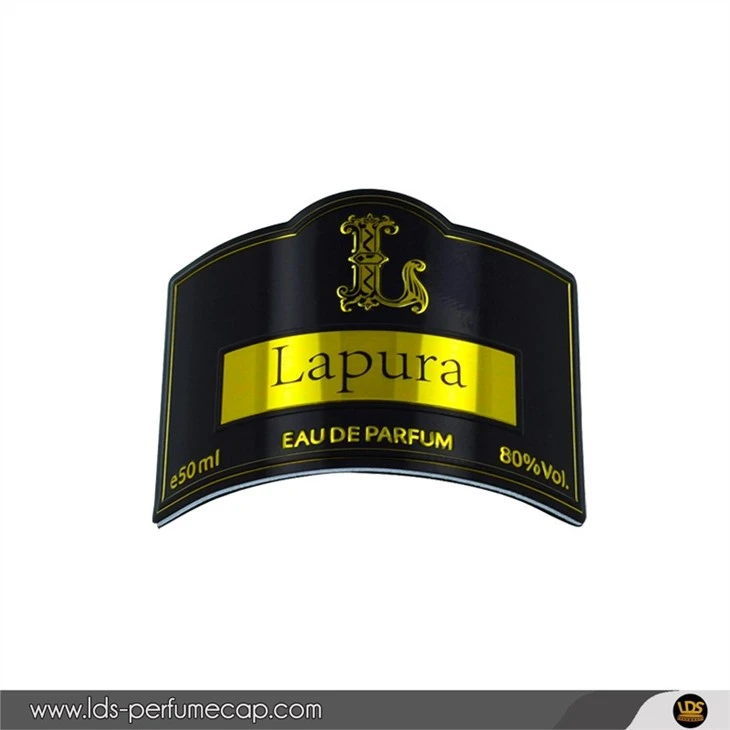 Custom Curved Perfume Bottle Metal Label